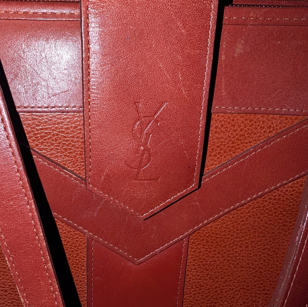 YSL Brown Leather Tote/Shoulder Bag - Picture 2 of 13